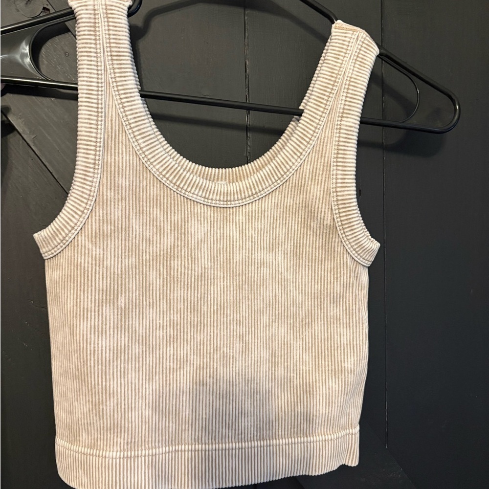 Zenana Outfitters Ribbed Tank Top in Cream